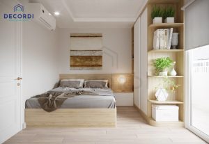 Phòng ngủ chữ L sinh động, trẻ trung hơn với các cách trang trí ánh sáng kết hợp vật liệu gỗ
