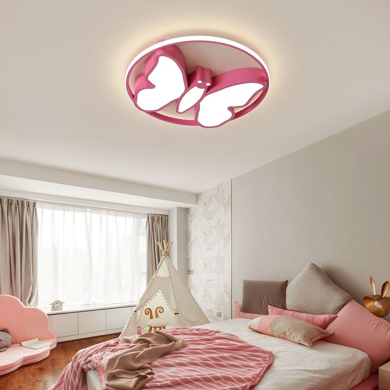 Đèn ốp trần phòng ngủ hình bươm bướm hồng cho bé gái