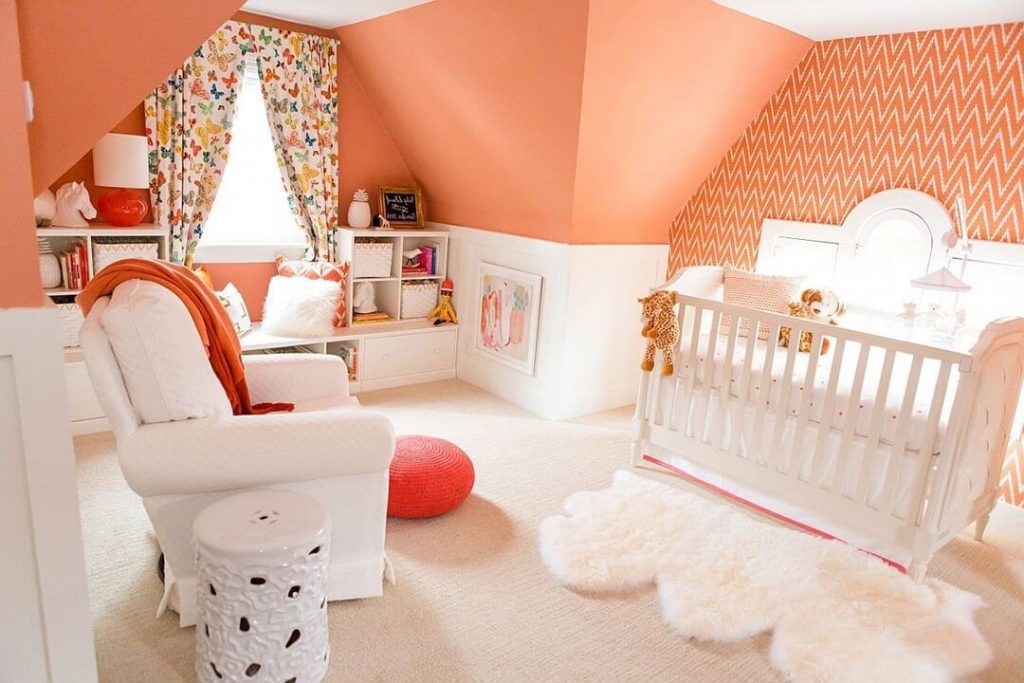 Màu sơn phòng ngủ màu cam hiện tạo ấn tượng ngay từ lần đầu nhìn thấy