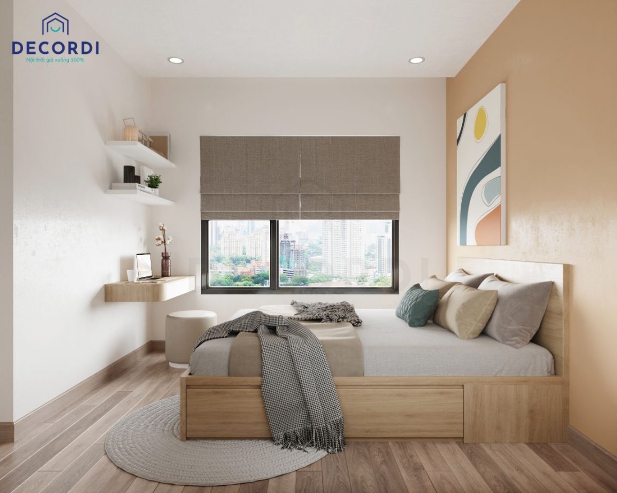 Phòng ngủ được thiết kế đầy đủ công năng đem đến không gian nghỉ ngơi tiện nghi
