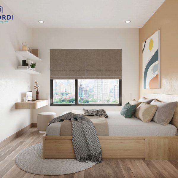 Phòng ngủ được thiết kế đầy đủ công năng đem đến không gian nghỉ ngơi tiện nghi