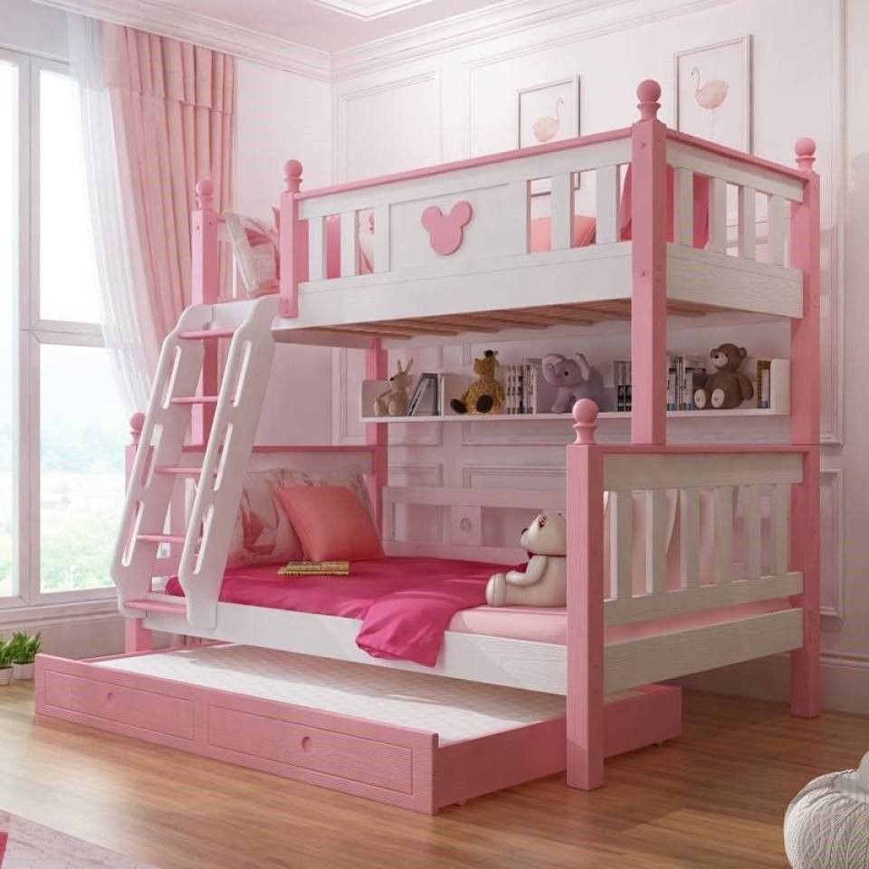 Mẫu giường công chúa 3 tầng hình lâu đài với kiểu dáng đa năng tối ưu diện tích phòng ngủ nhỏ