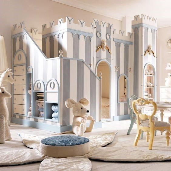 Sơn giường 3 tầng màu xanh lá sáng tạo cho các bé gái cá tính hoặc phòng ngủ bé trai và gái dùng chung