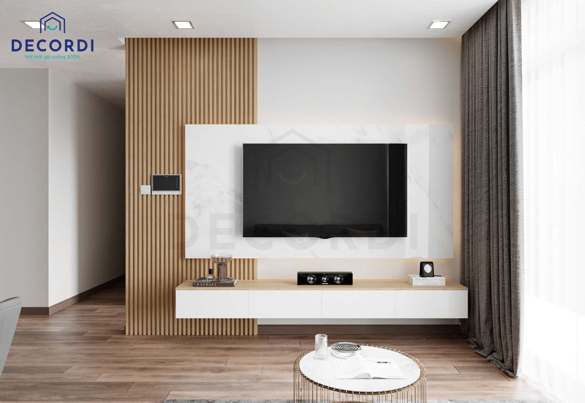 Căn hộ chung cư hiện đại với tông màu gỗ sáng mang đến không gian sống hoàn hảo cho gia chủ