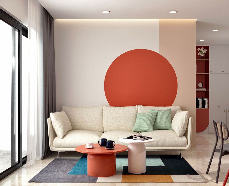 Phong cách thiết kế nội thất color clock độc đáo đa sắc màu
