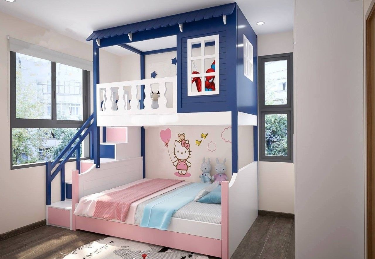 Thiết kế phòng ngủ 2 bé theo sở thích của bé 