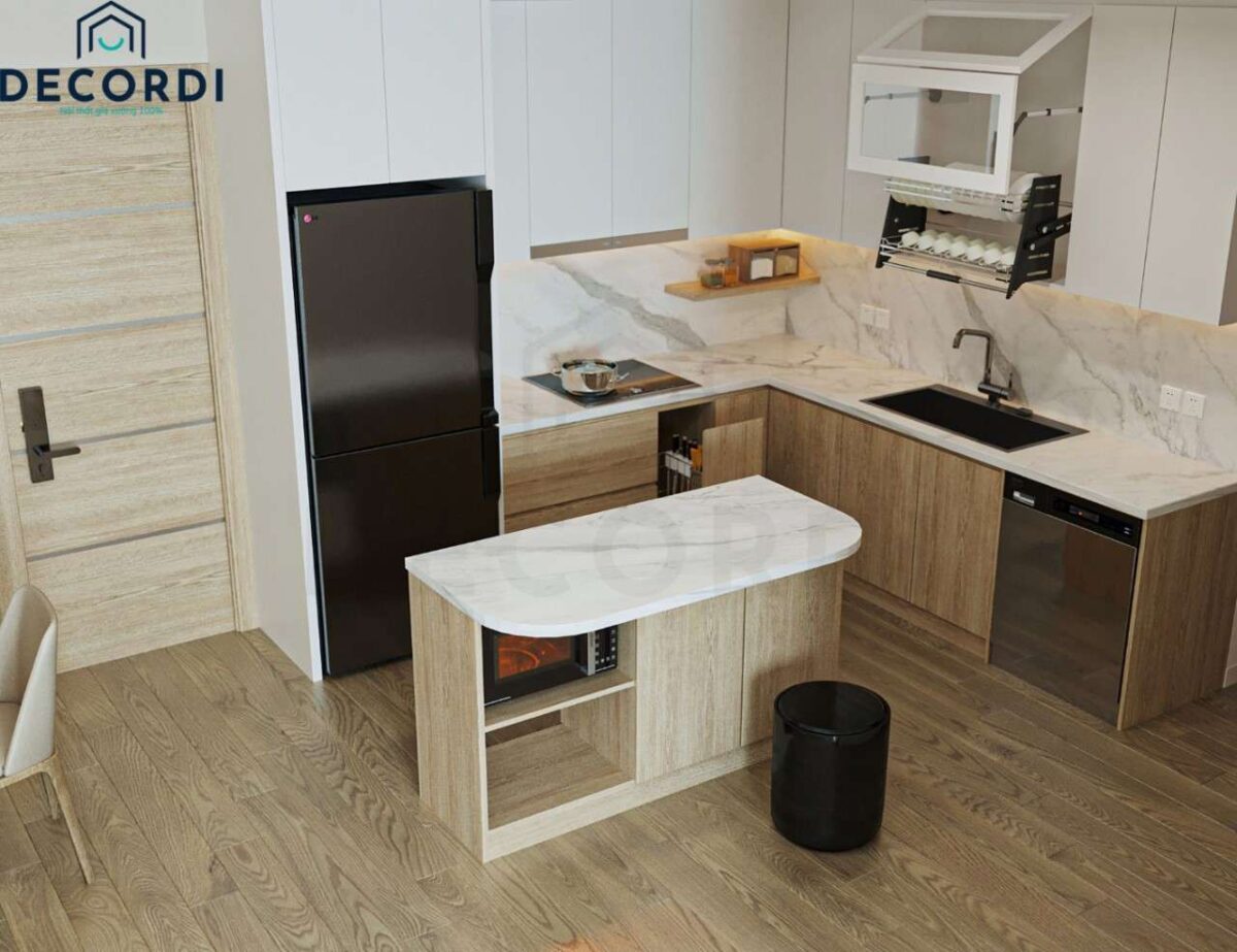 Hệ tủ bếp tích hợp nhiều thiết bị bếp thông minh mang đến gian bếp hiện đại, tiện nghi hơn