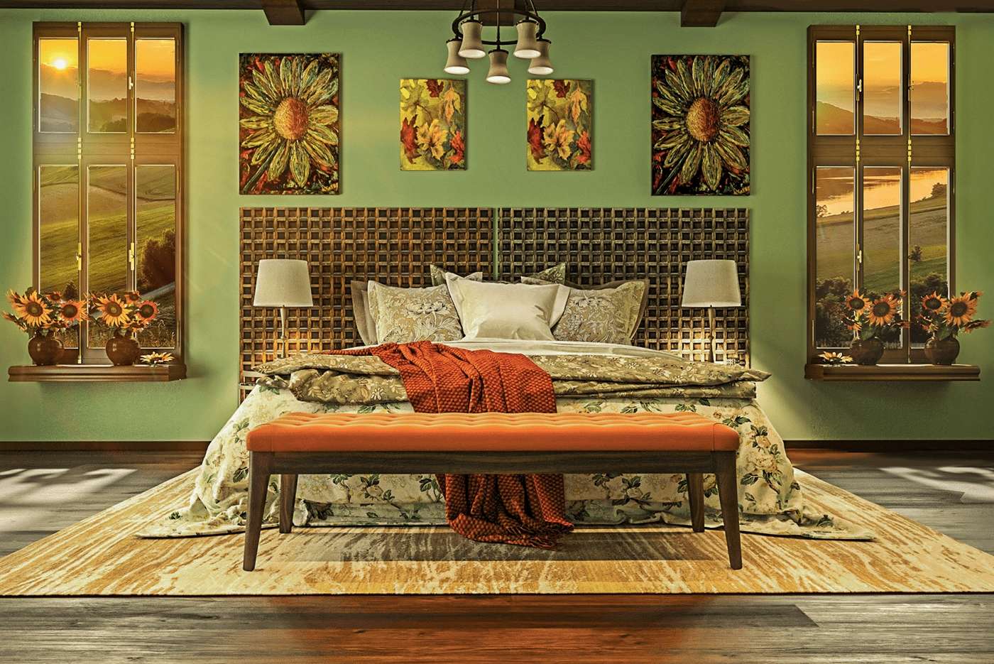 Phòng ngủ nhà phố theo phong cách Châu Âu cổ điển nổi bật 