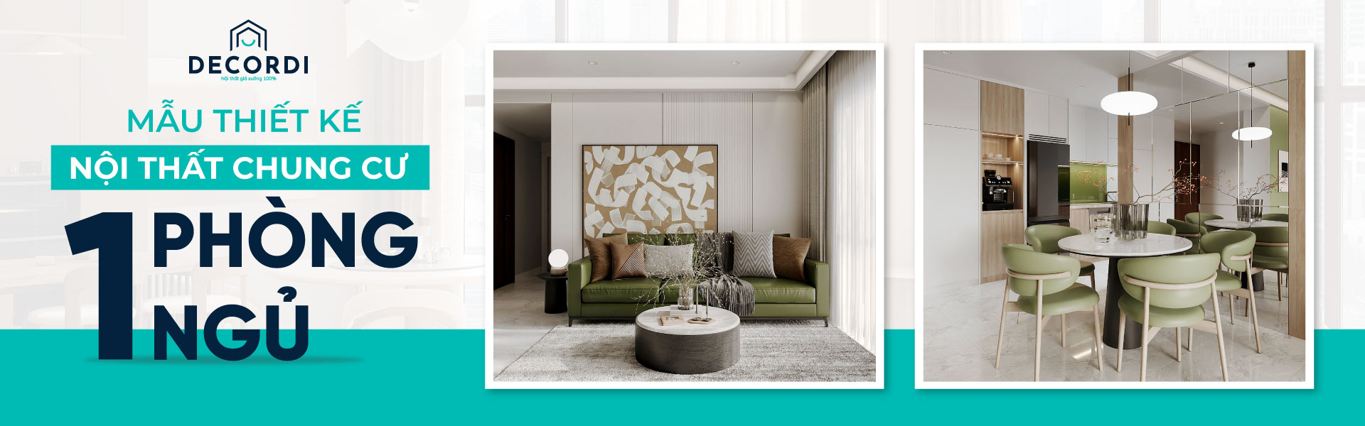 Thiết kế nội thất chung cư 1 phòng ngủ